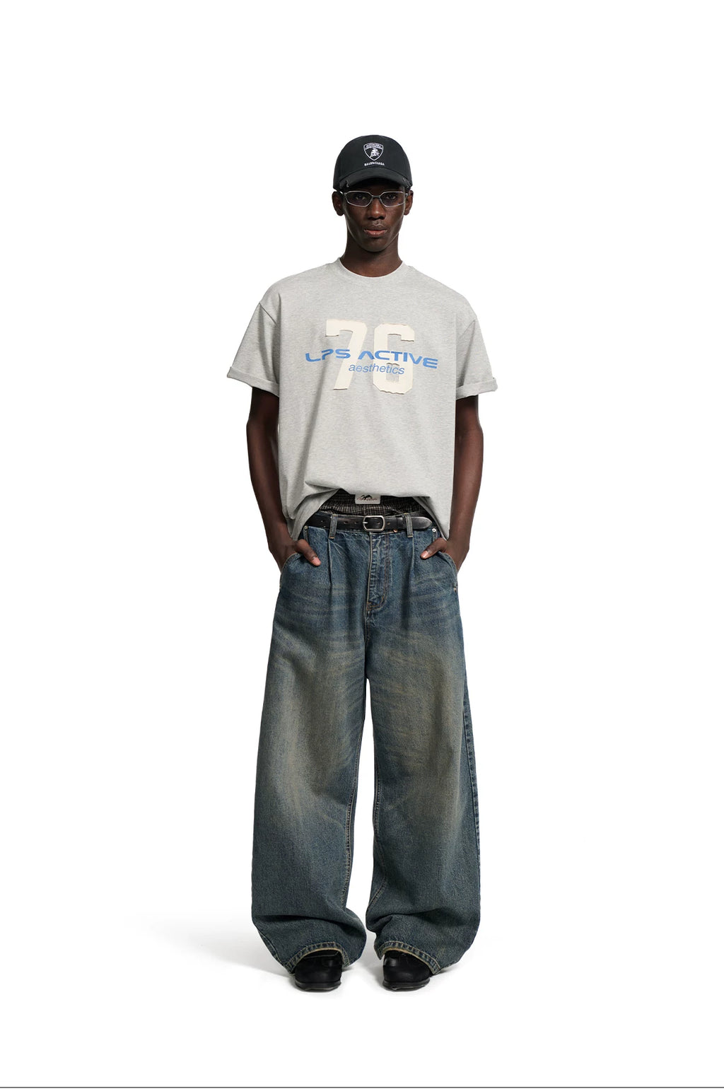 Loopsoon Alphabet Patch Printing Loose Tee