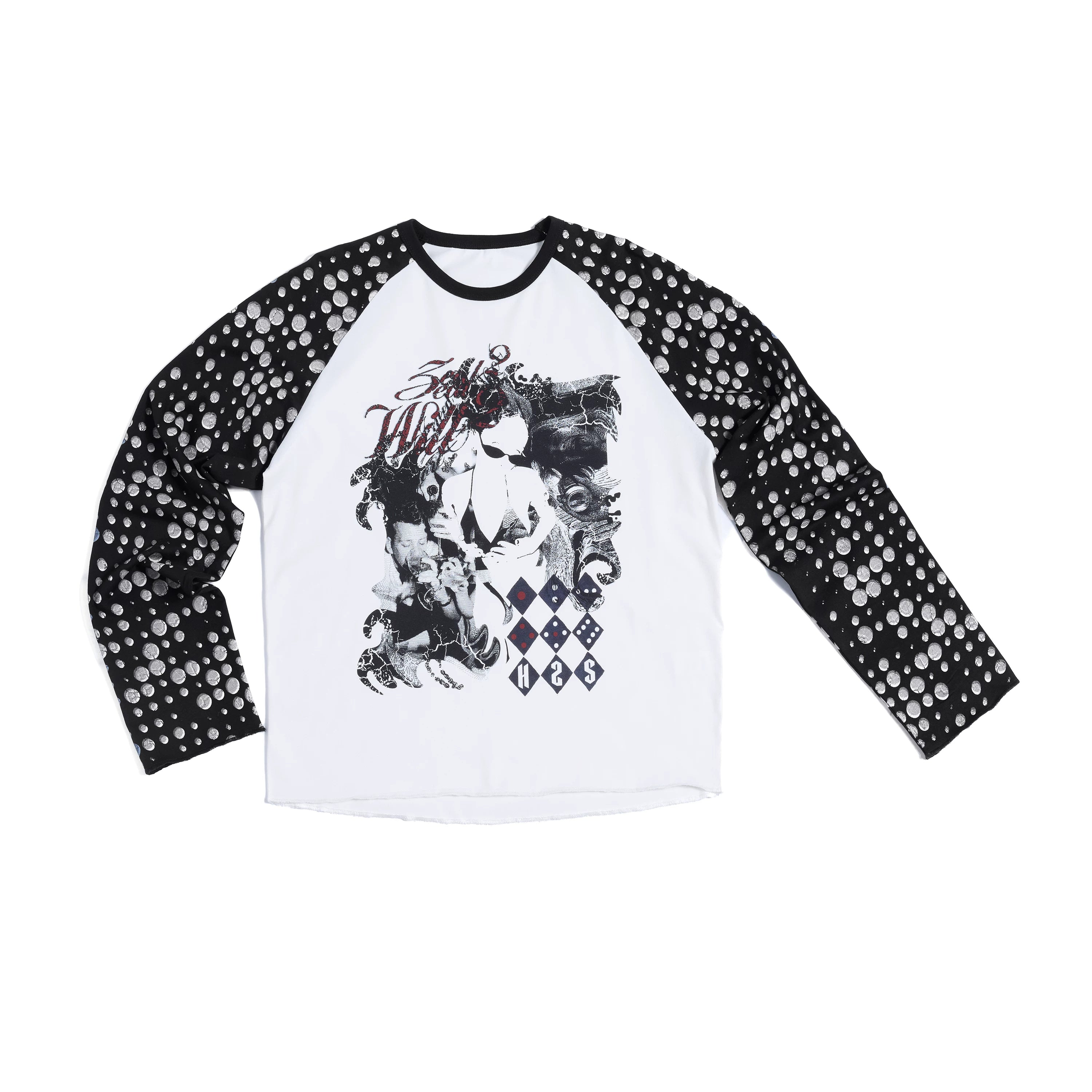 HAS2SONS Polka Dot Shoulder Contrast Long Sleeve