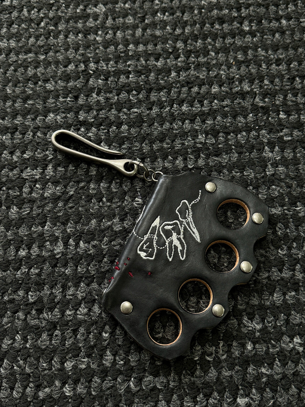 NOT UGLY First Layer Cowhide Hand Embroidered Keychain