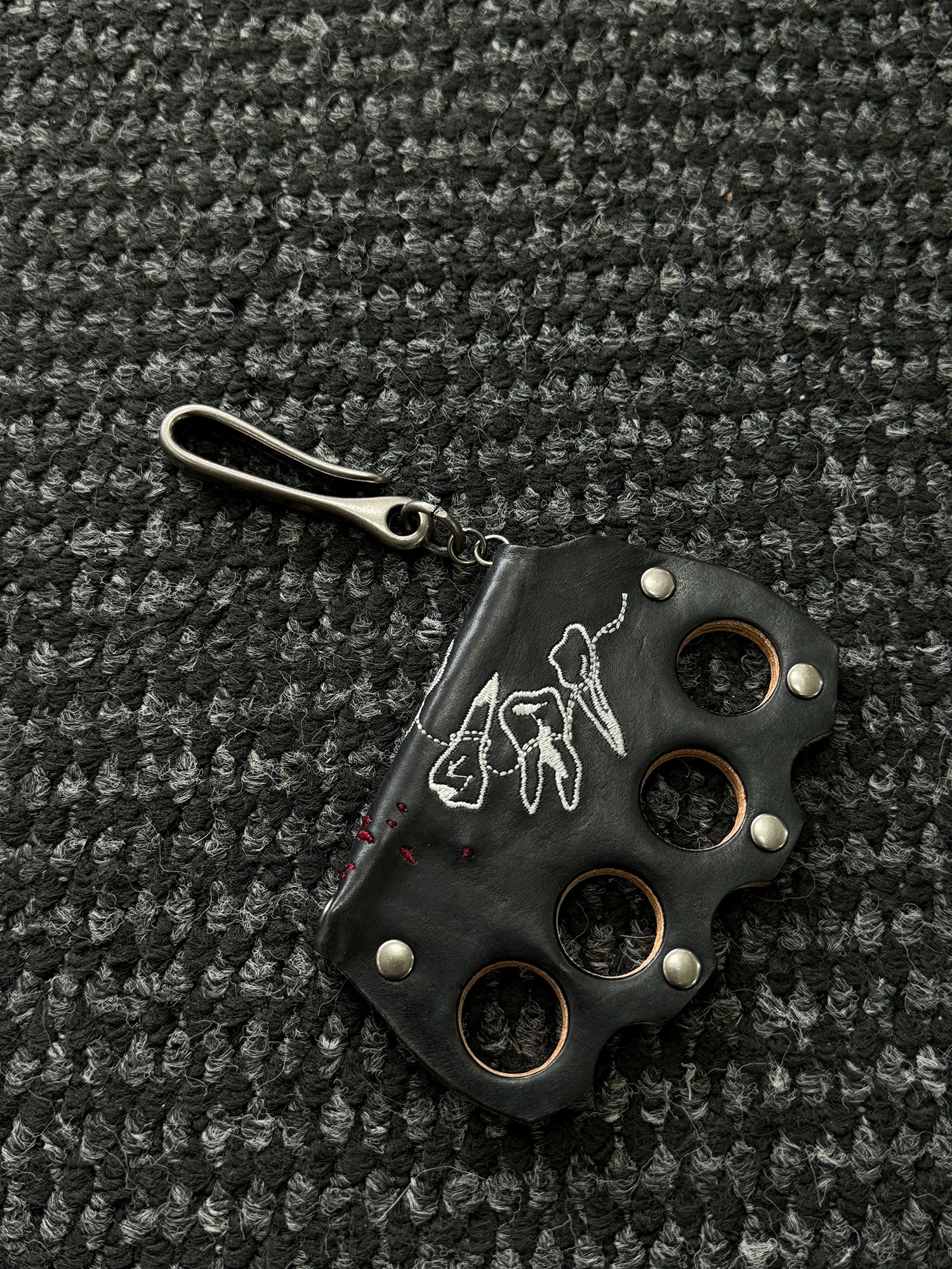 NOT UGLY First Layer Cowhide Hand Embroidered Keychain