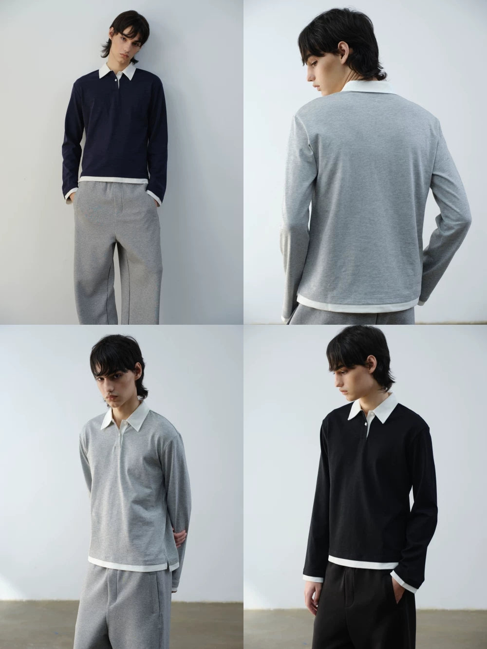 VLABMADE Retro Fake Two-piece Contrasting Long Sleeves