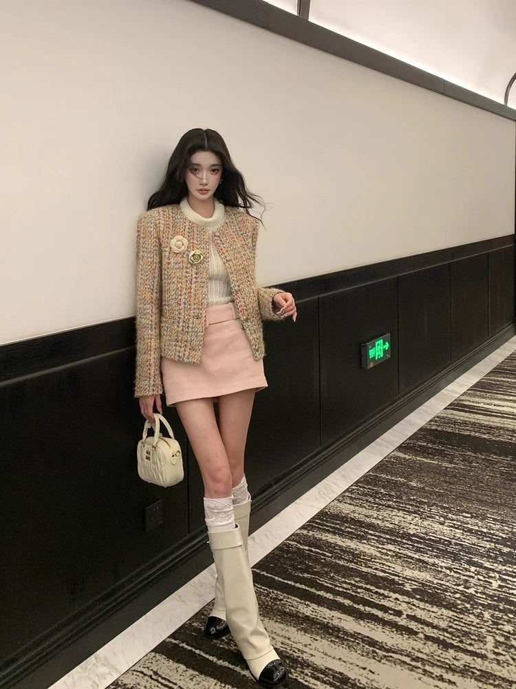 Barb Chill Padded Thousand Gold Wind Skirt Fashion Suit