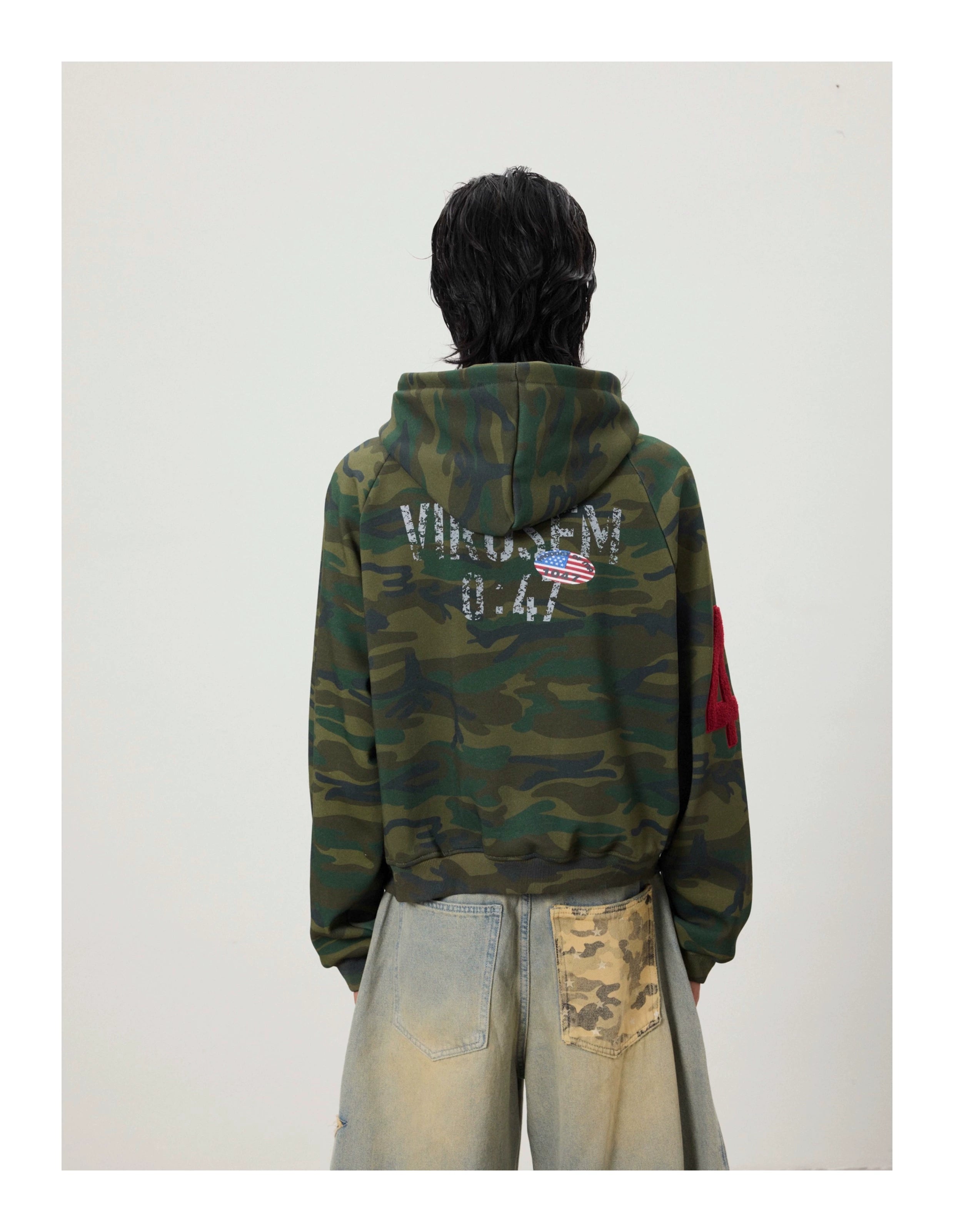 BTSG Towel Embroidered Embroidered Zip-up Cardigan Jacket