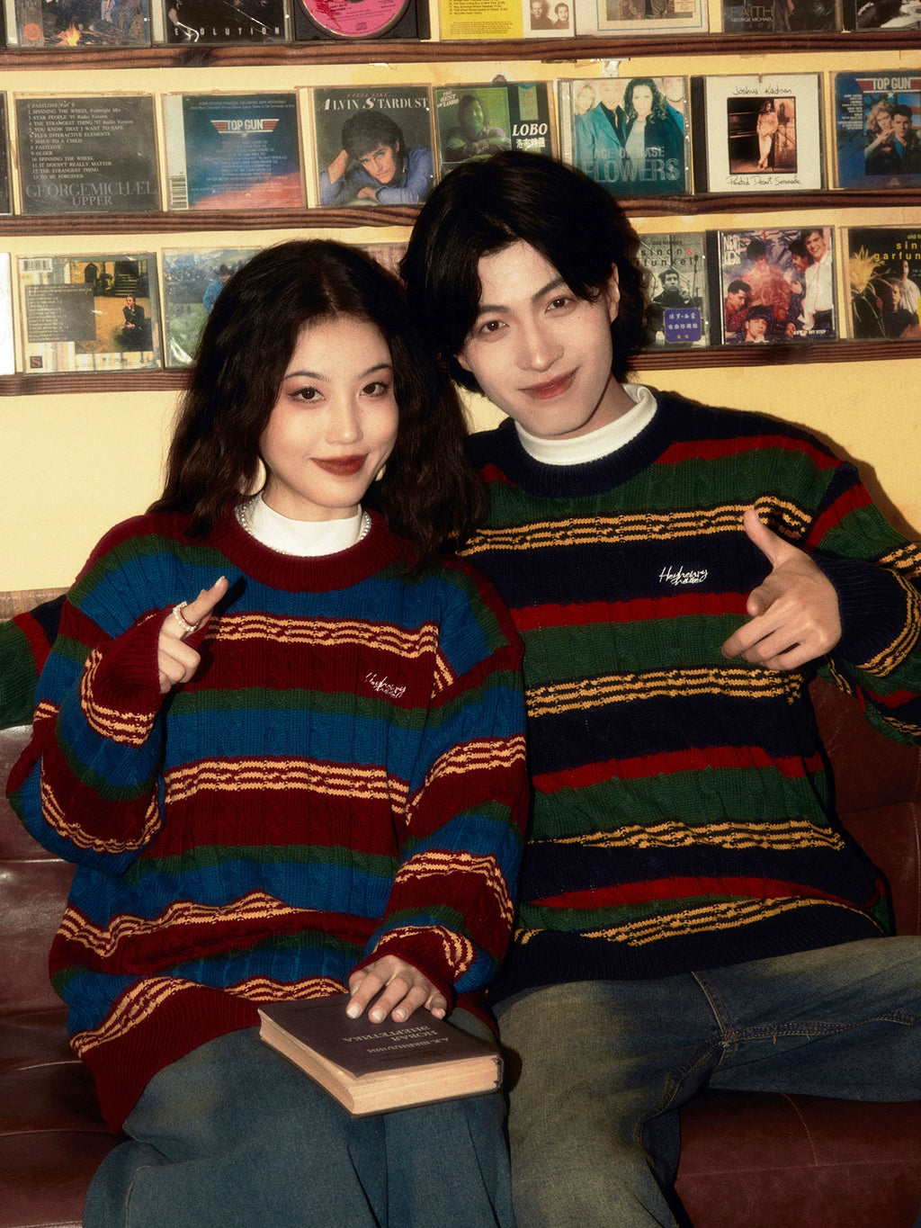 ALOHA Vintage Lazy Striped Knitted Sweater