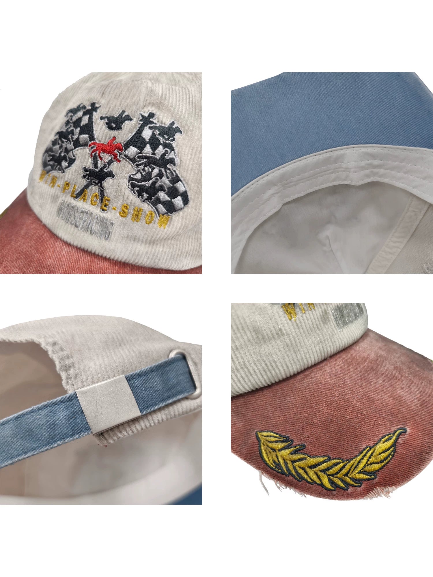 WANNA LAB Corduroy Contrasting Color Old Cap