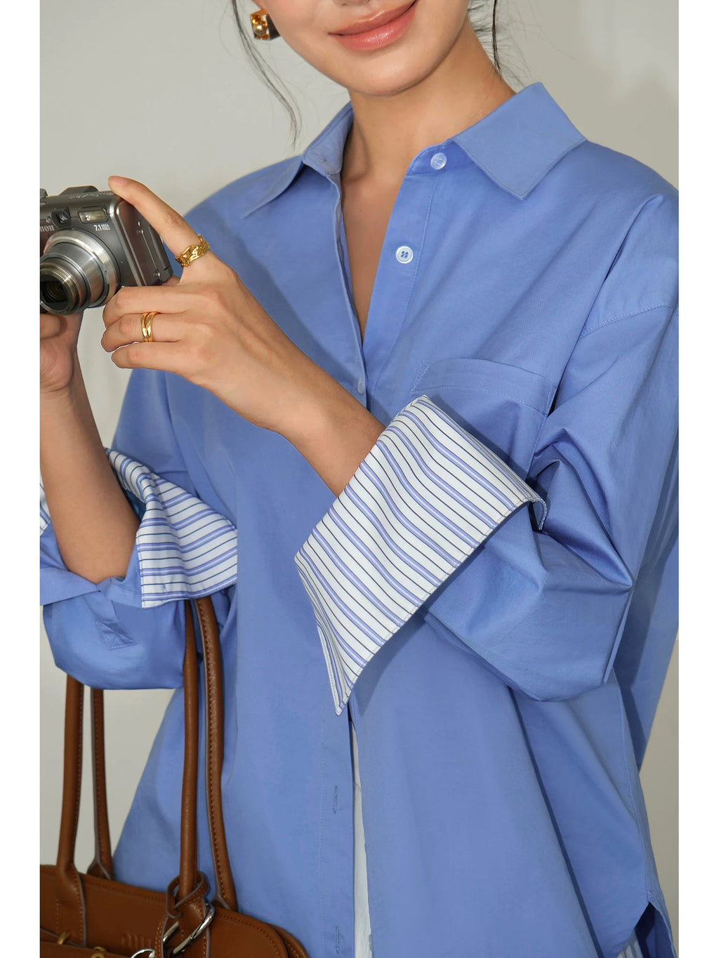 NEVA HU Casual Loose Long-sleeved Shirt