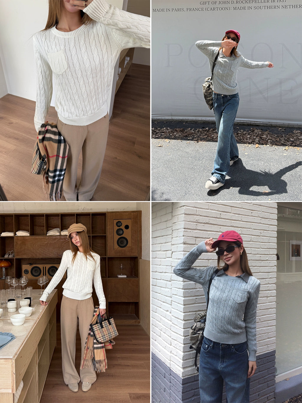Audwyn Crew Neck Twist Sweater Slim-Fit Knitted Sweater