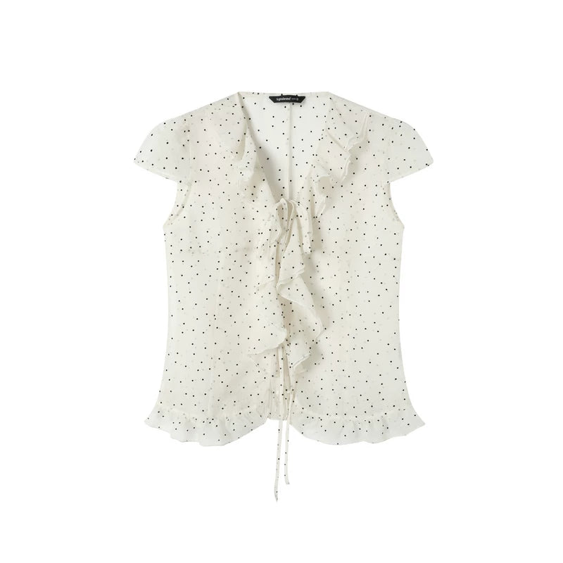 TGNS Ruffle Edge Slim-fitting Shirt