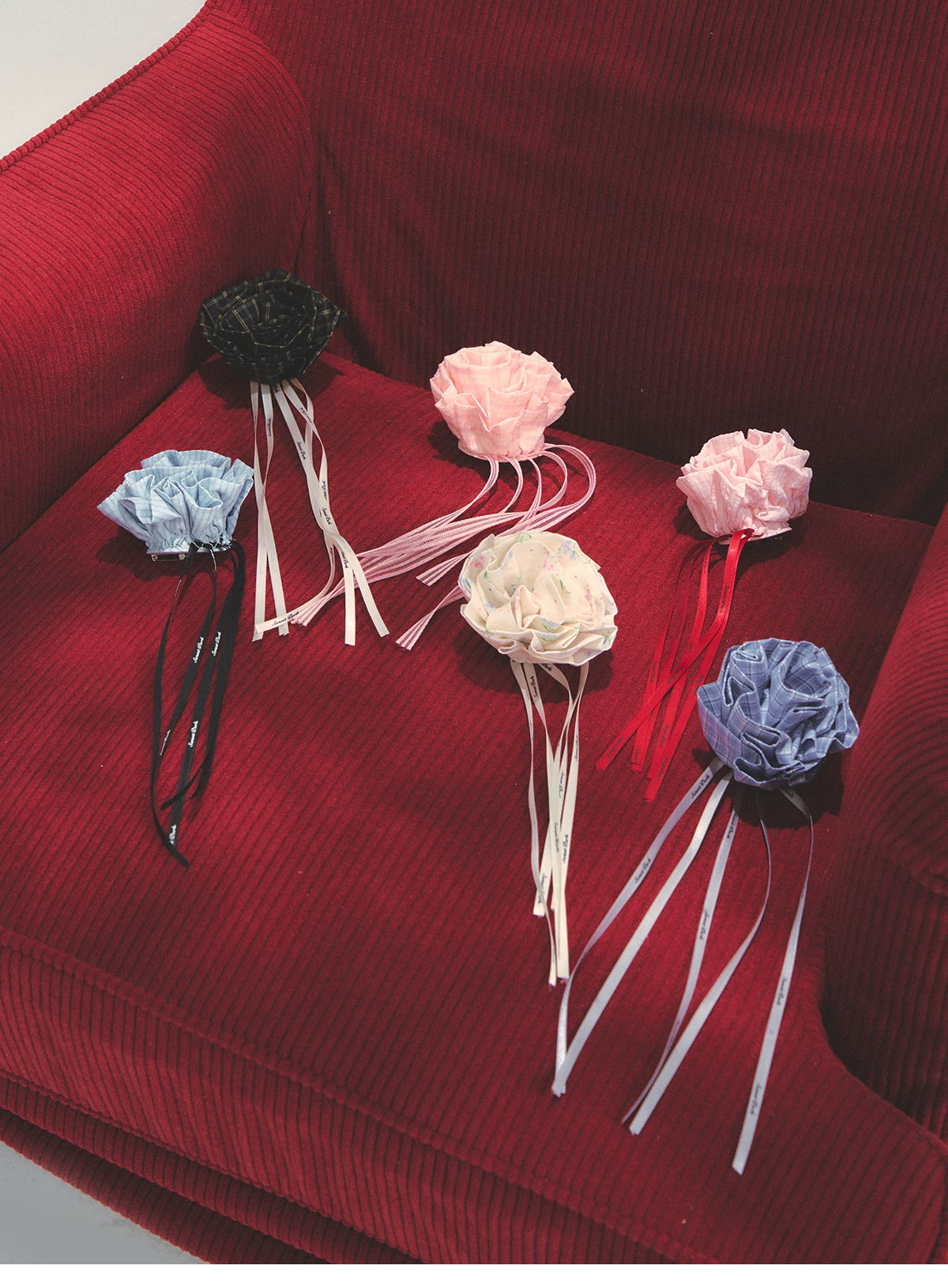 SunsetPark Handmade Flower Multi-colored Fringed Brooch