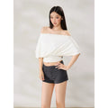 WITHMIN One Dress Three Wear Slanted Shoulder Thin Tee