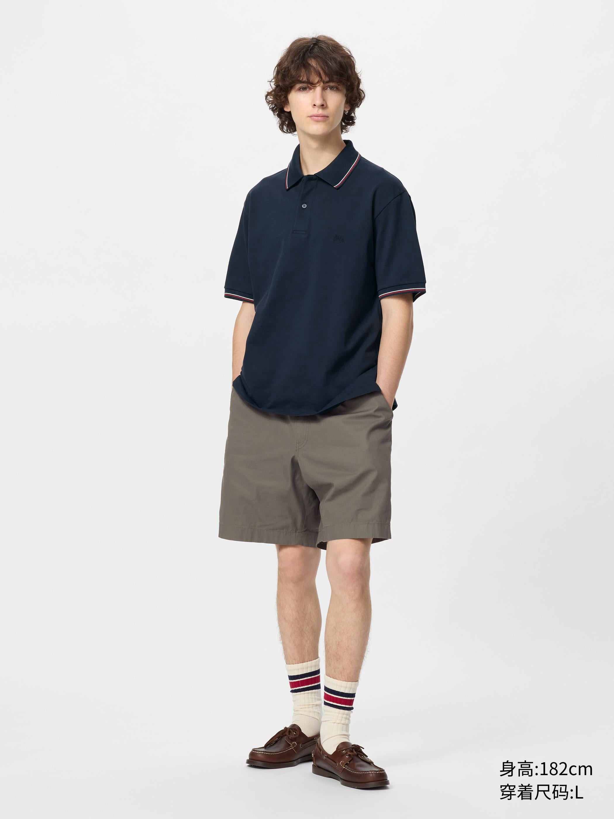 Uniqlo x JW men's and women's fast-drying POLO shirt short-sleeved striped trim T-shirt 25 new 476227