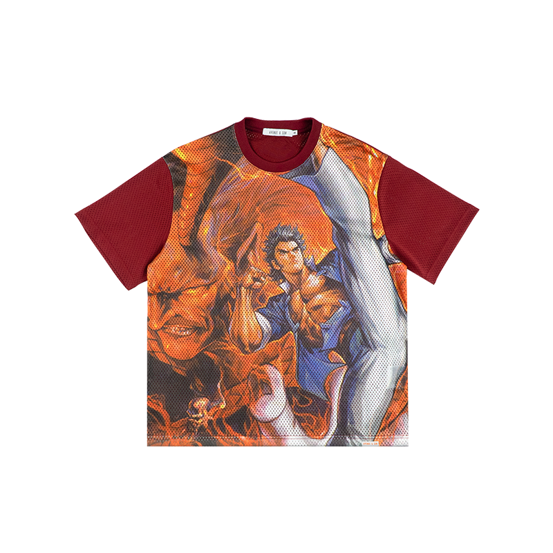 AVENUESON Dragon Humen Manga Full Print Mesh Breathable Tee