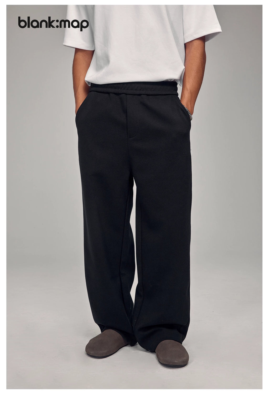 Blank: Map Casual Loose Drape Straight Sweatpants
