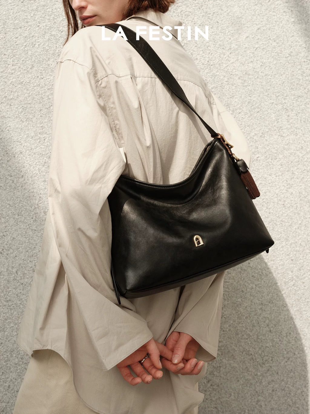 La Festin Suede Underarm Crossbody Bag