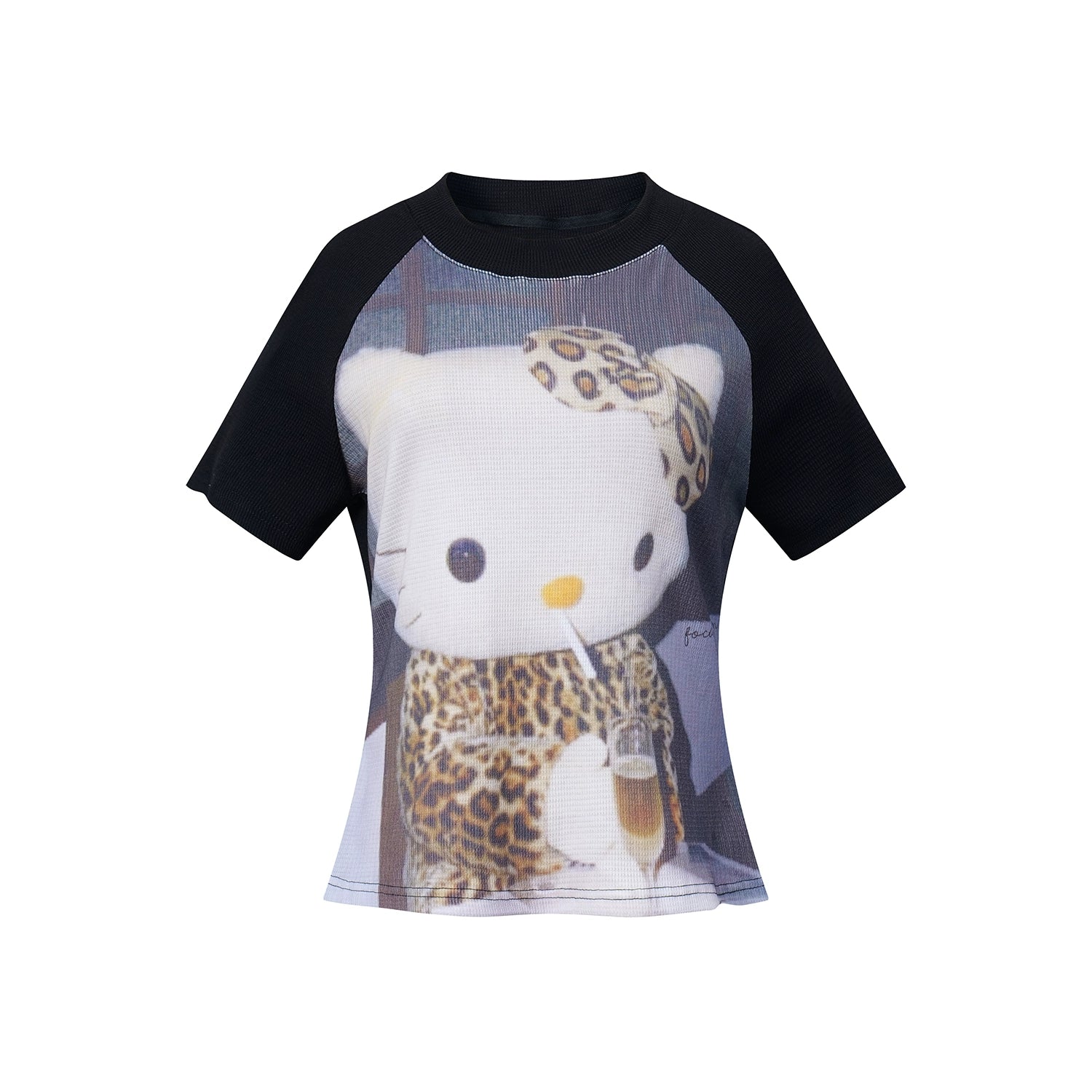 MICHINNYON Printed Shoulder Plugs Slim and Thin Tee