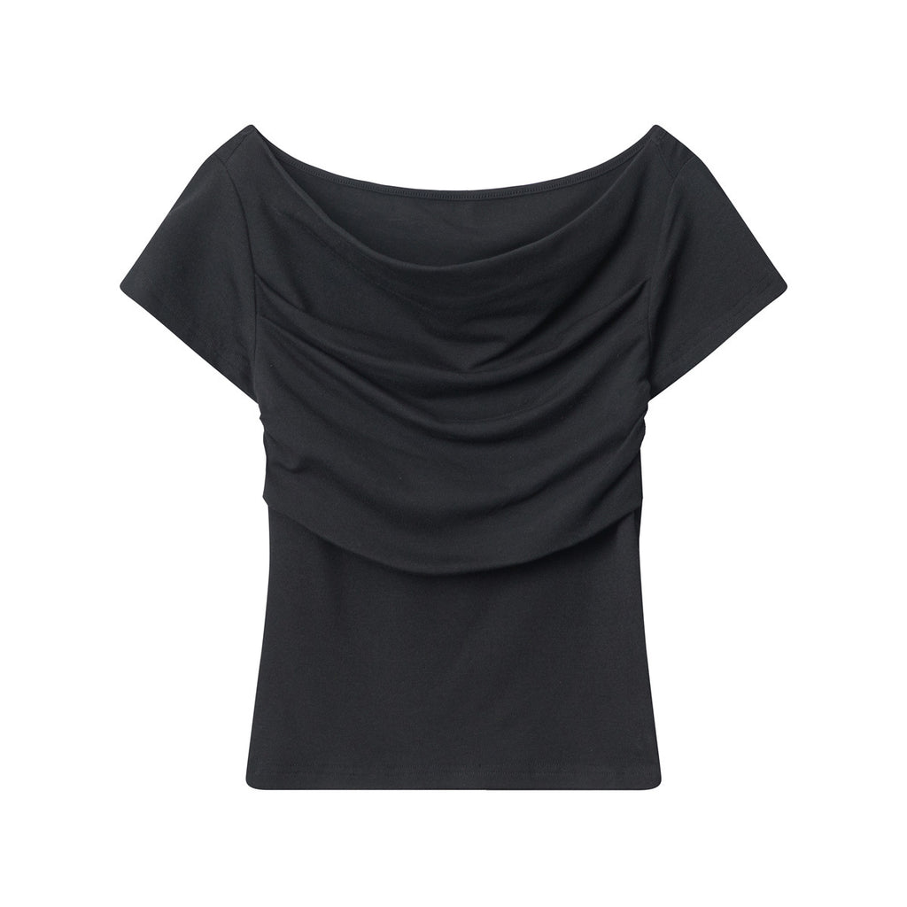 Nariele Sexy Pleated Slim Short Tee