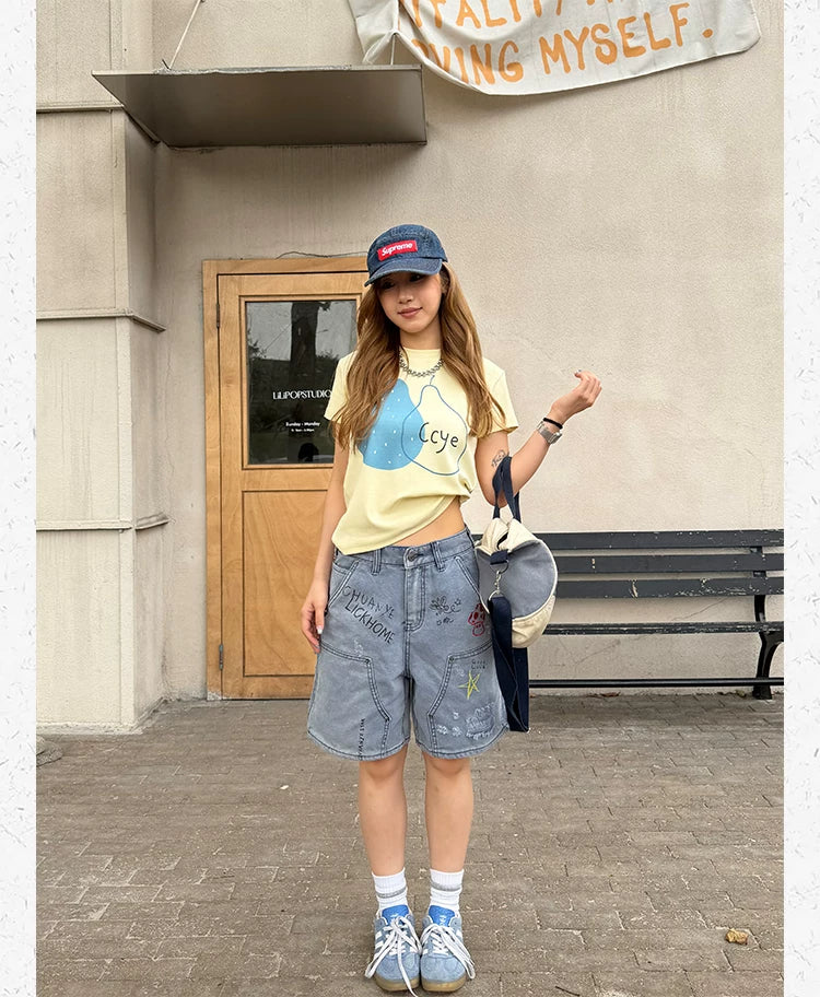 CCYE Pear Print Shoulder Versatile Tee