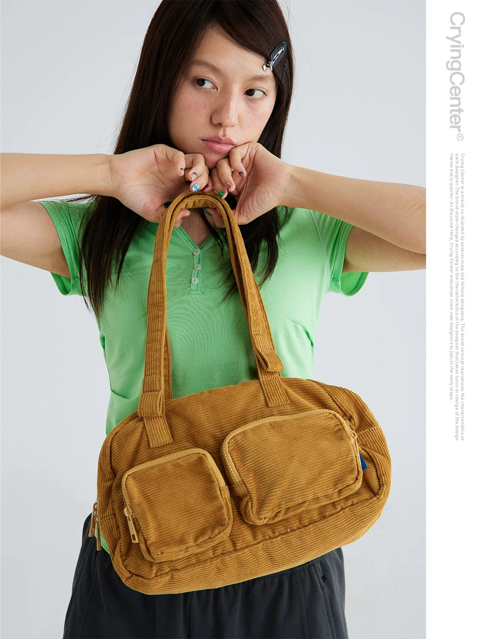 CryingCenter Corduroy Shoulder Underarm Bag