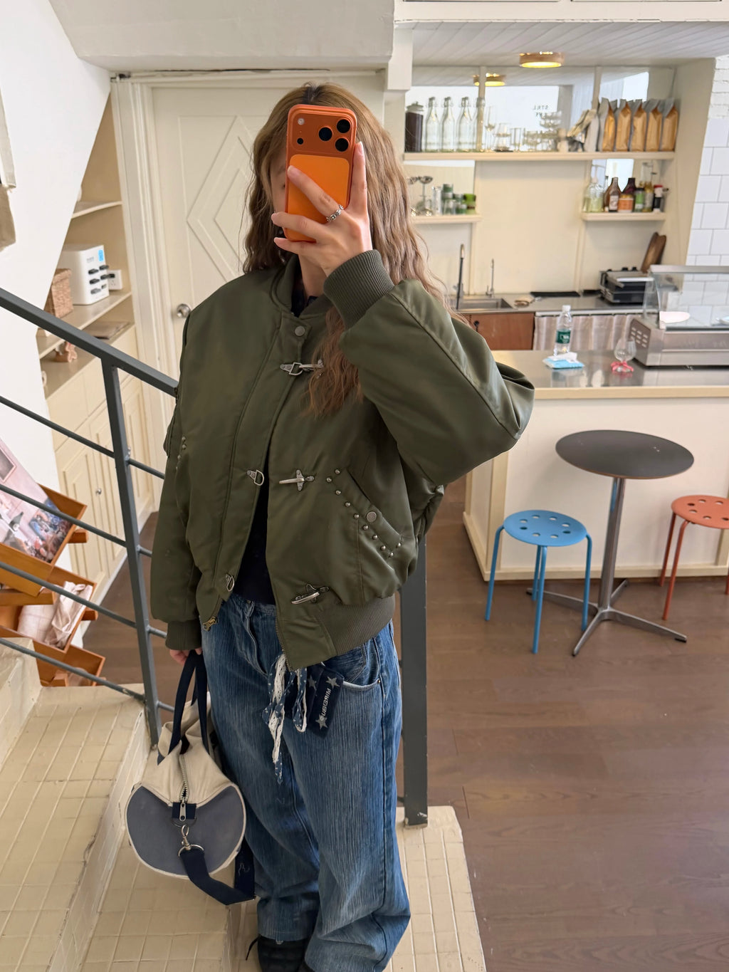 CCYE Lobster Button Bead Flight Jacket Cotton Jacket