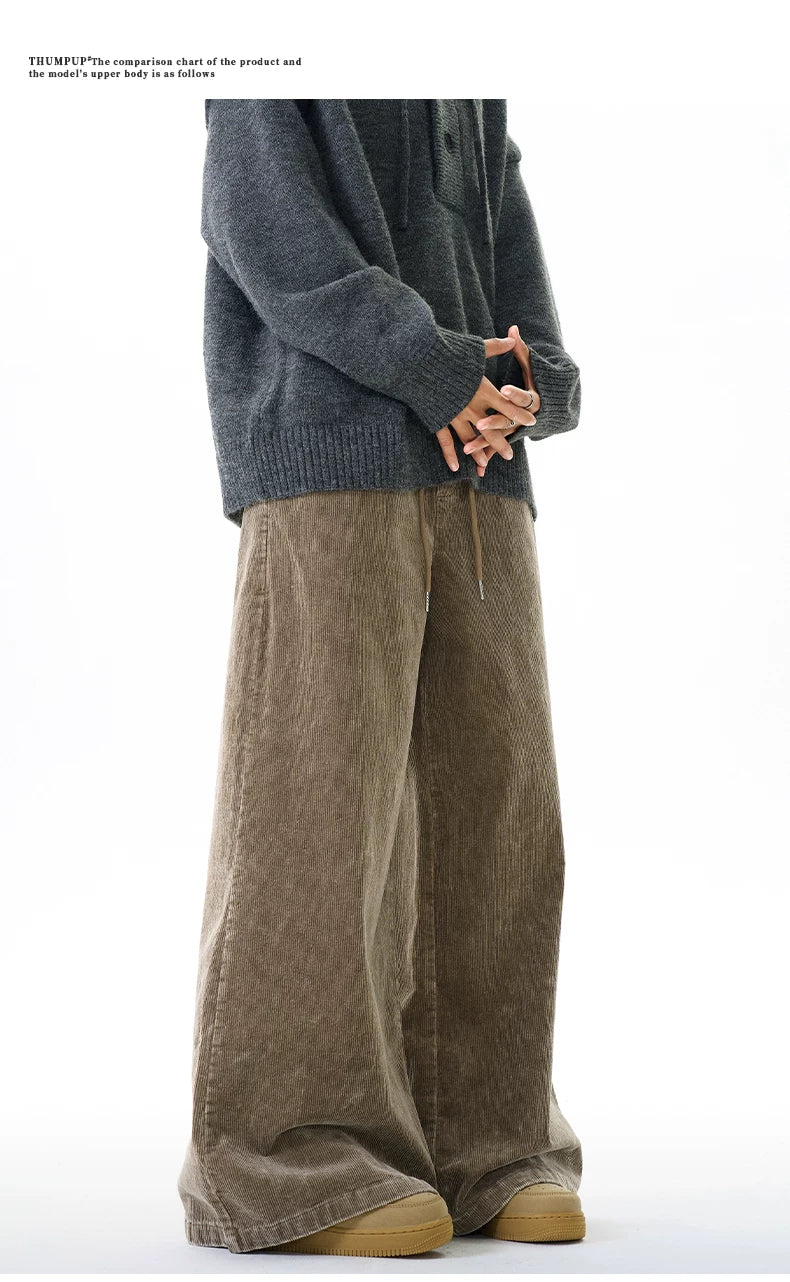 TRUQUEST Retro Distressed Corduroy Overalls