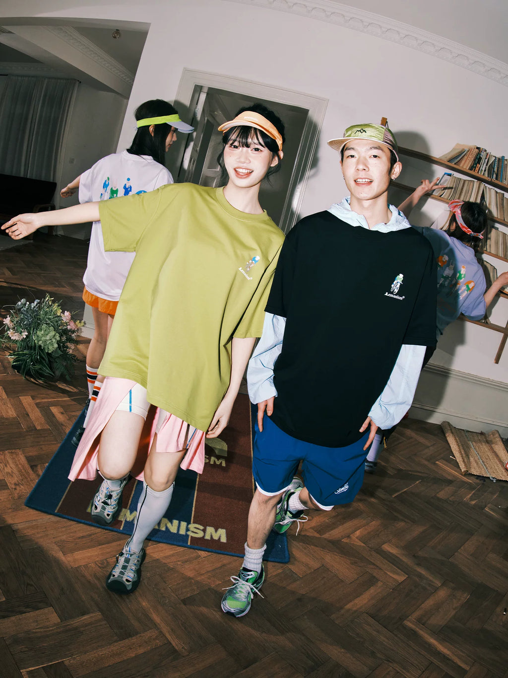 Lemanism Cartoon Embroidery Loose Tee