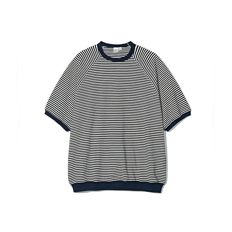 PARTIMENTO Shoulder Sleeve Striped Tee