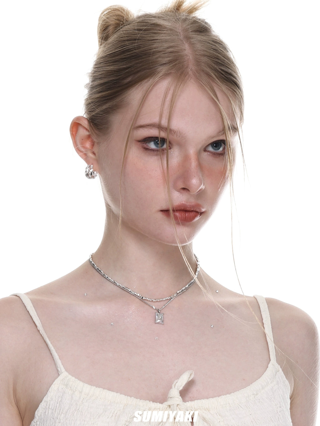 SUMIYAKI Double Layer Stacked Light Luxury Beaded Clavicle Chain