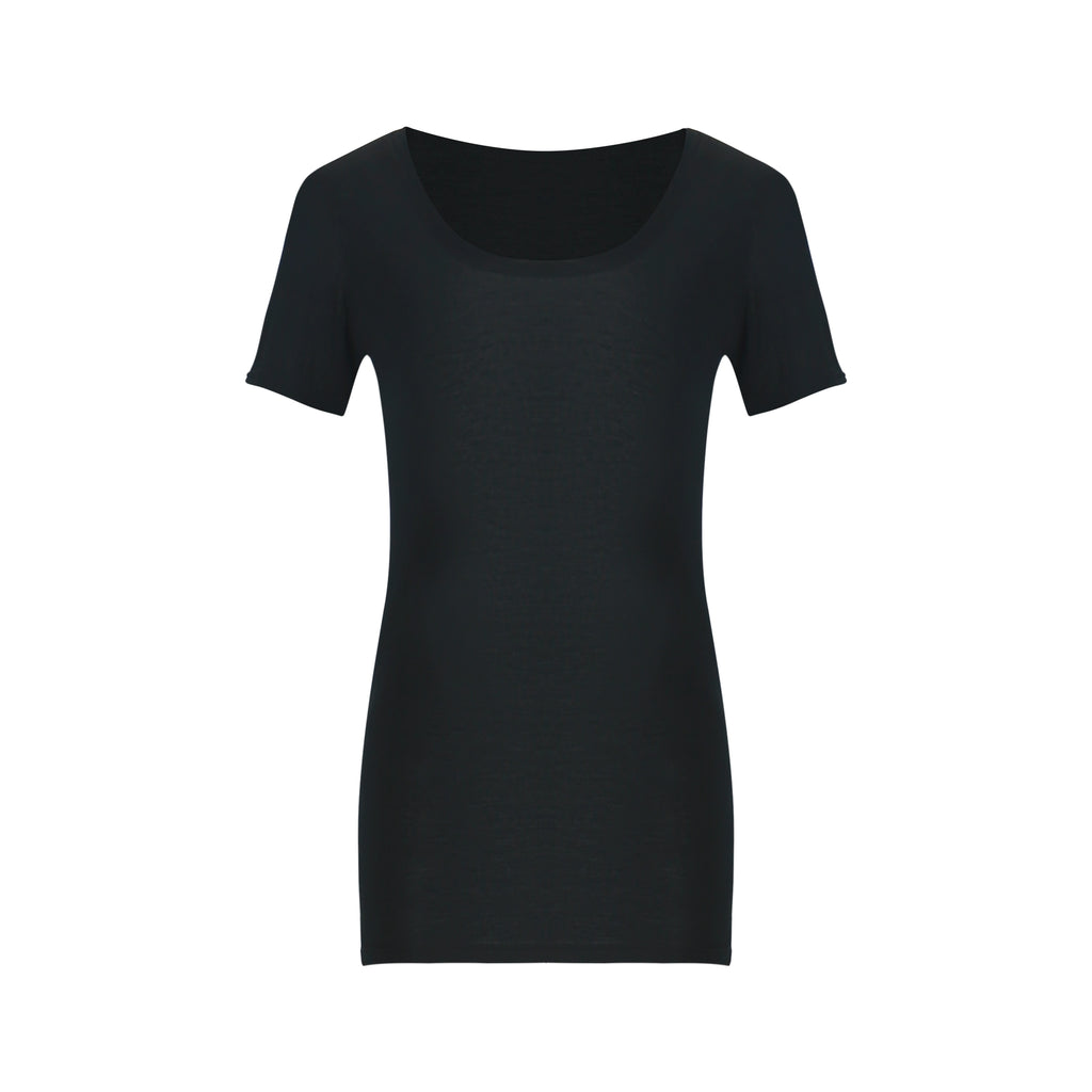 Jim Kennet Micro Transparent Loose U Neck Short Tee