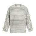 11KN Retro Striped Contrasting Color Casual Crew Neck Long Sleeve