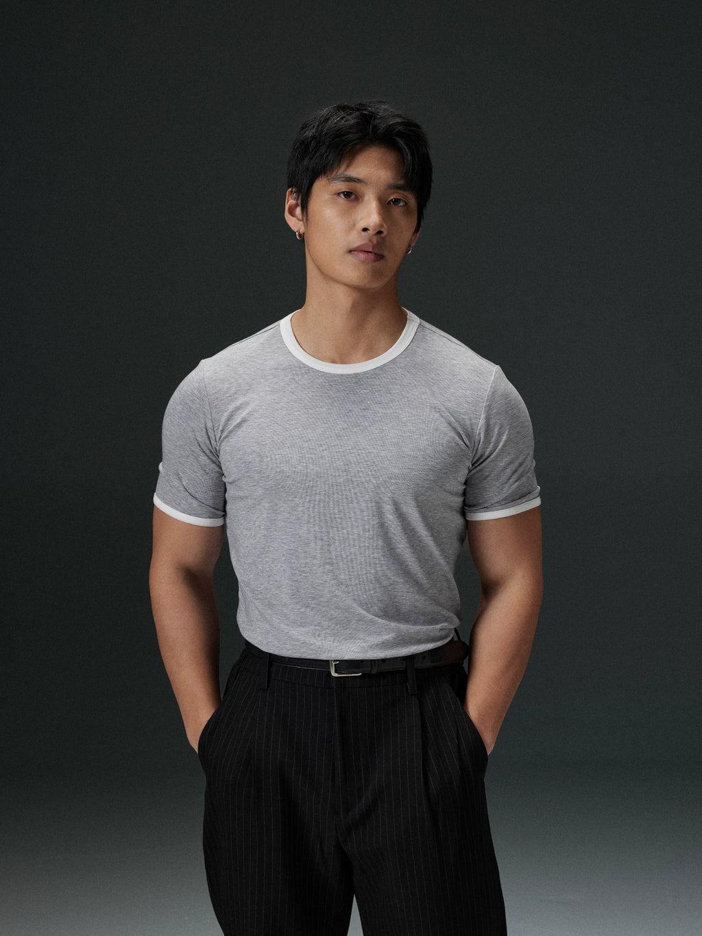 AFTERGLOW Contrast Rib Slim Commuter TEE