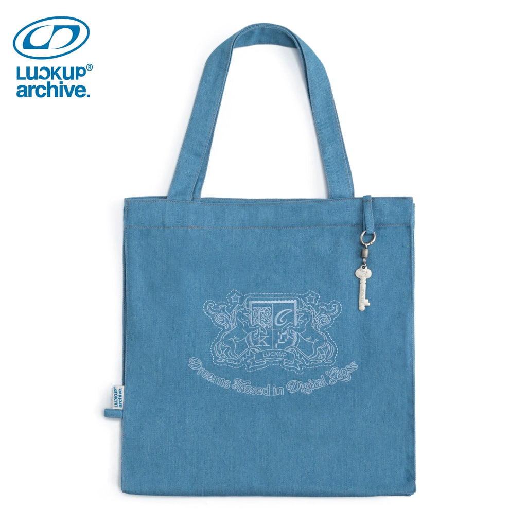 LUCKUP Embroidered Denim Handheld Shoulder Shopping Commuter Bag