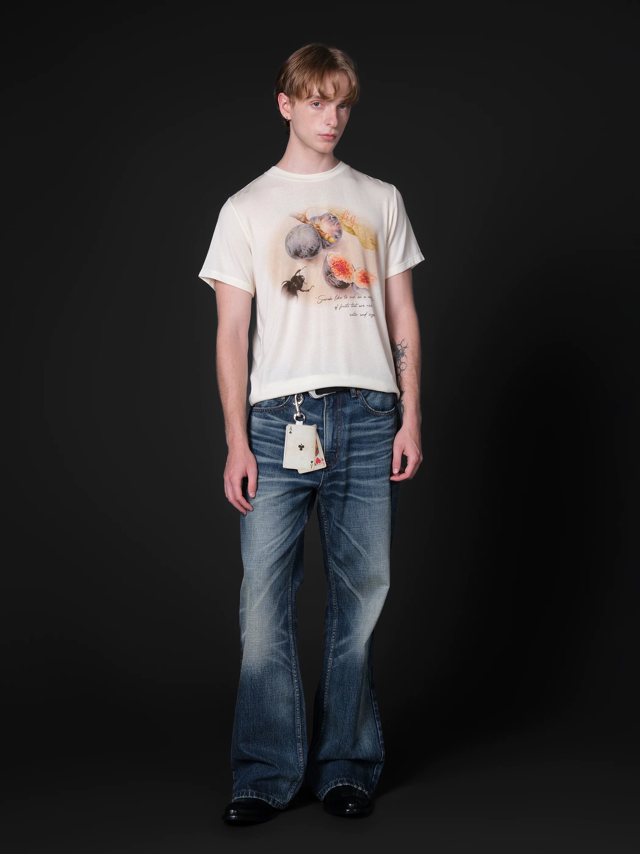 Set for life 25SS "Fig Flower Language" Tencel Wool Blended Short Wide T-shirt
