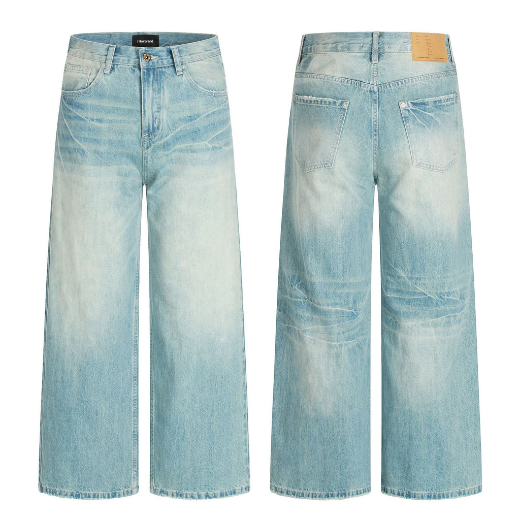 11KN Retro Gradual Change Loose Versatile Jeans