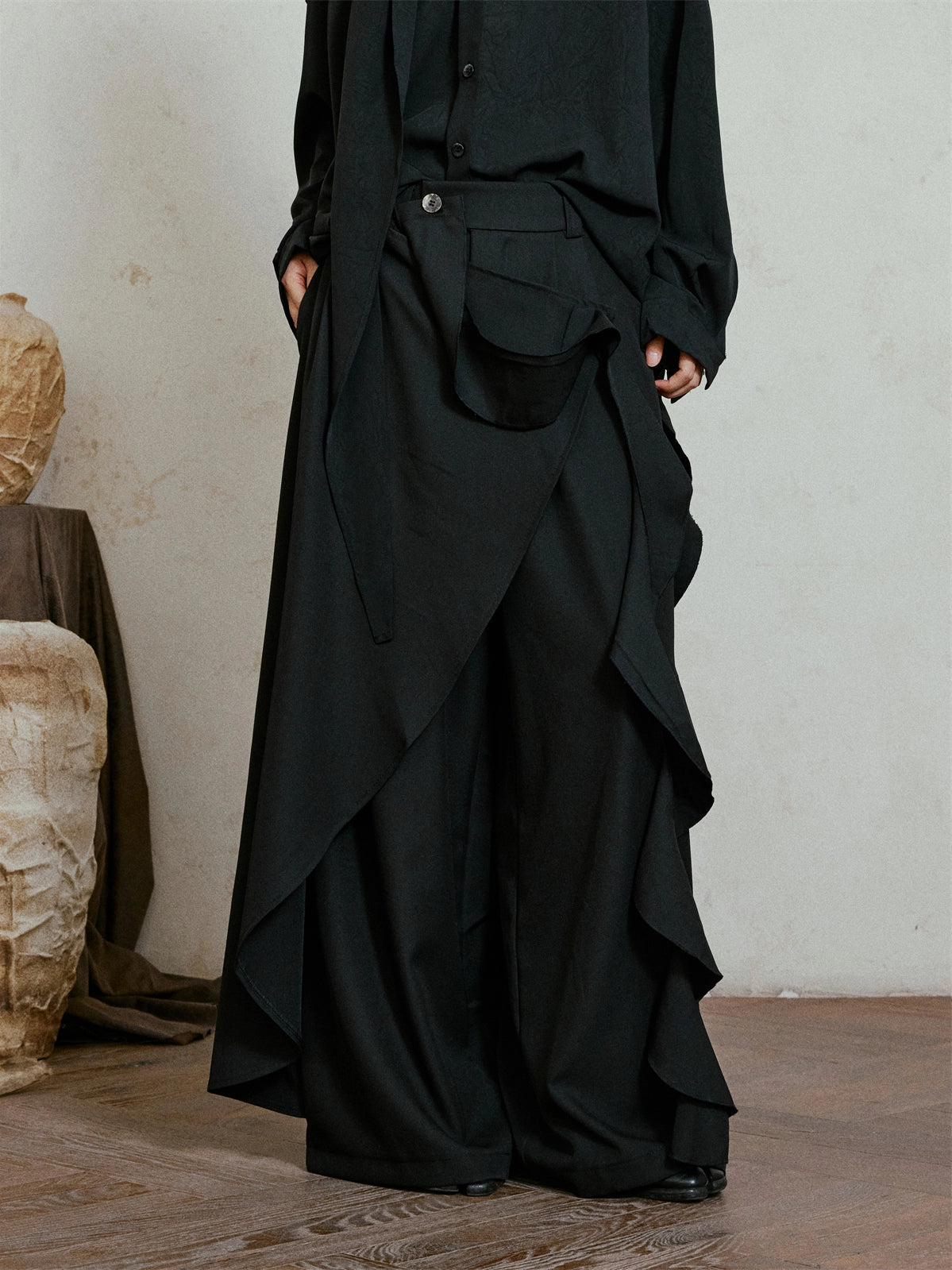 SUNYVONNE Irregular Fashion Streamer Slacks