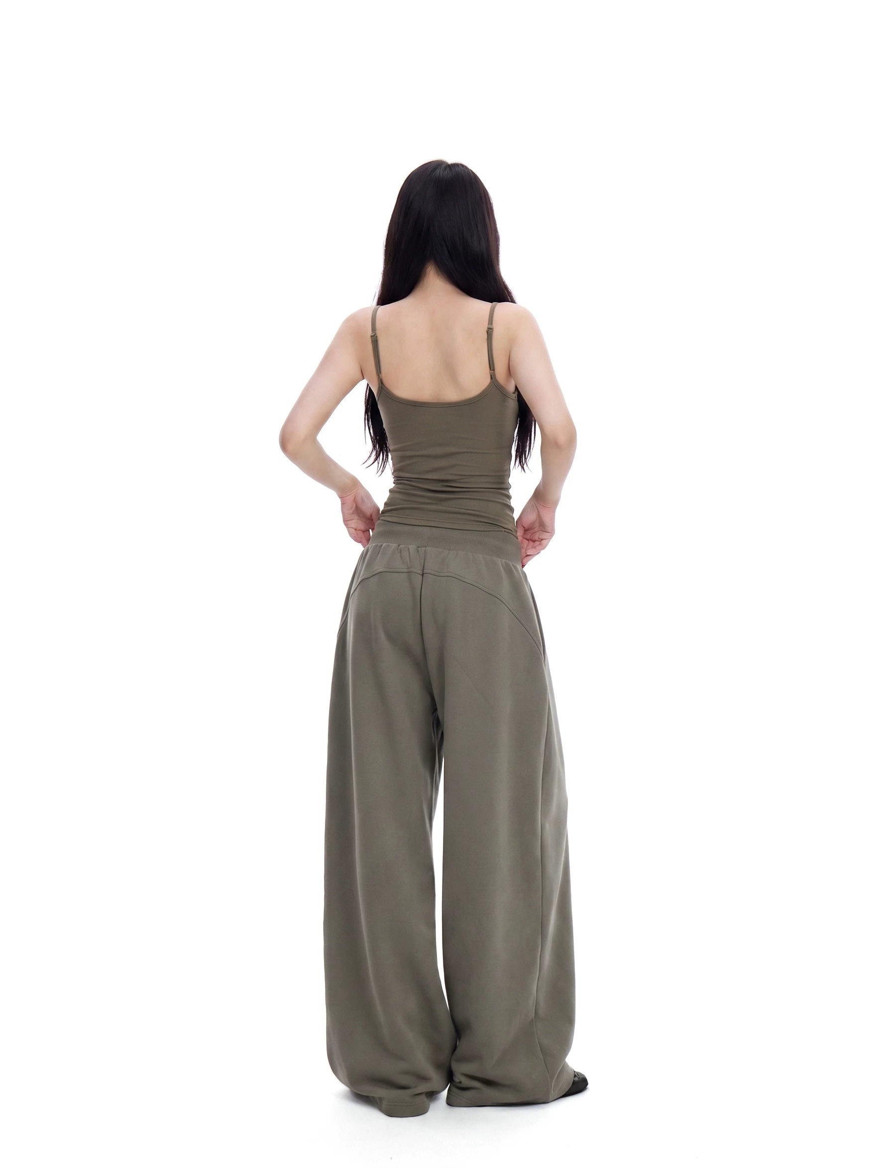 WITHMIN Waist Suspender Slacks Set