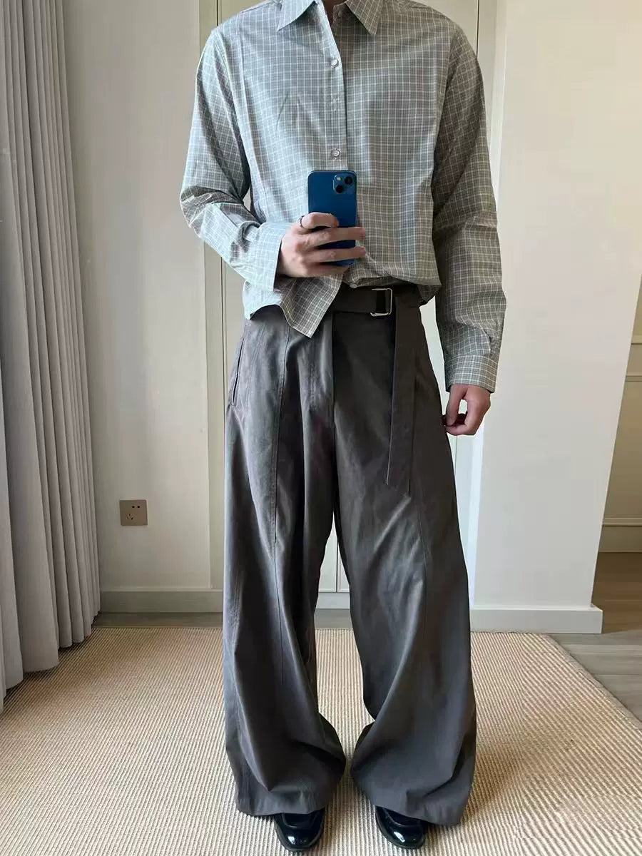 TWOMOONS Versatile Casual Checked Shirt