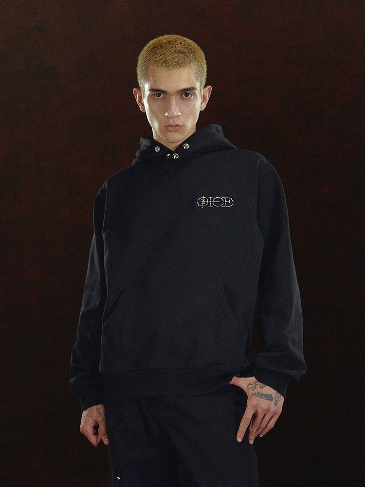 DICETINY Metal LOGO Retro Hooded Sweater