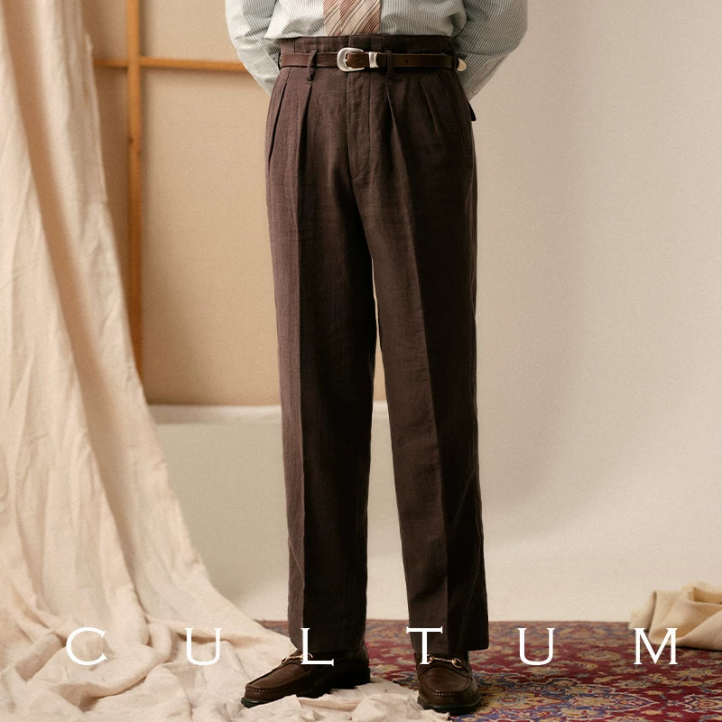 CULTUM Vintage High Waist Casual Light Suit Pants