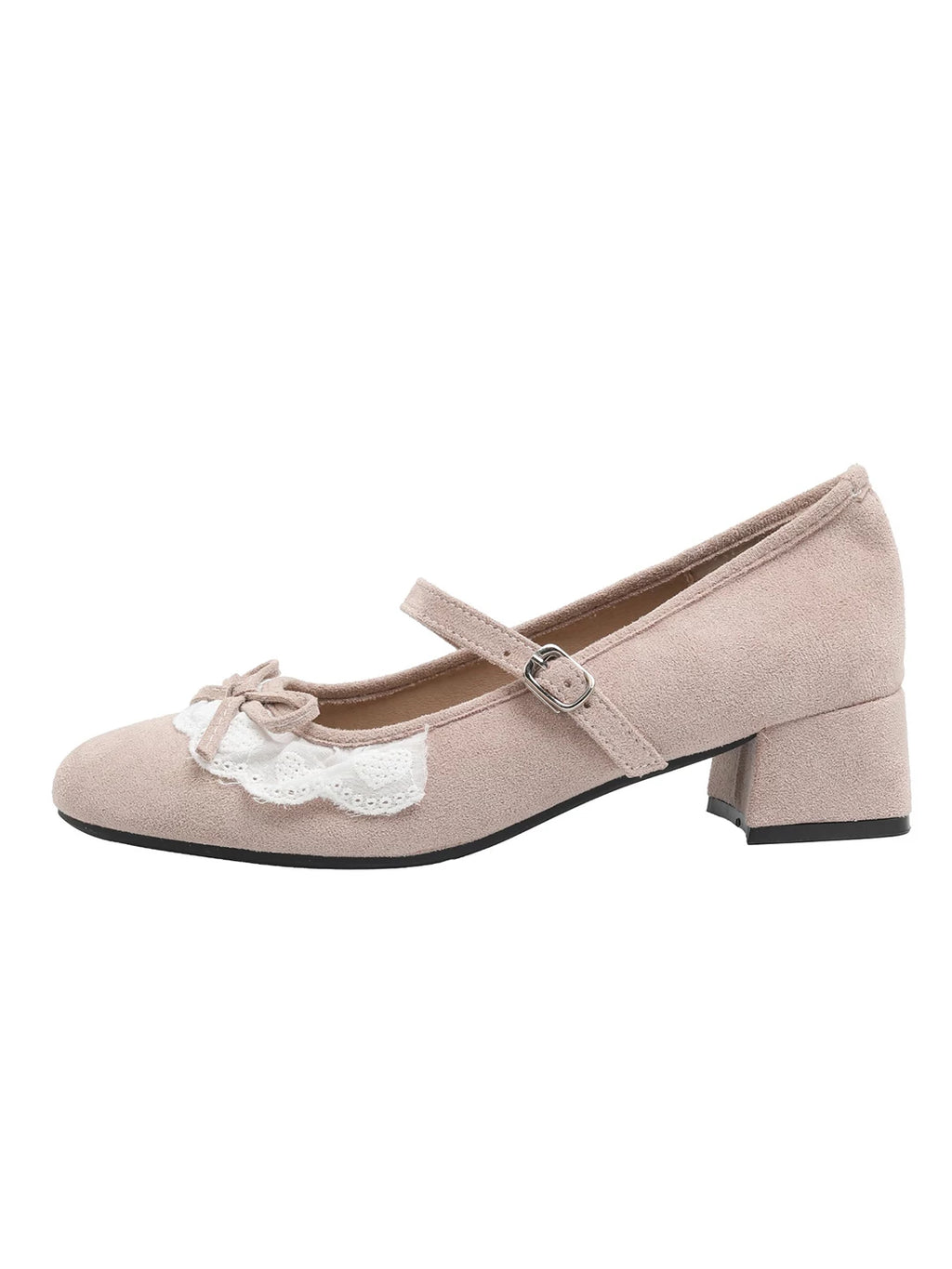 CHRNDXEE Sweet Wind Bow Lace Mid-heel Shoes