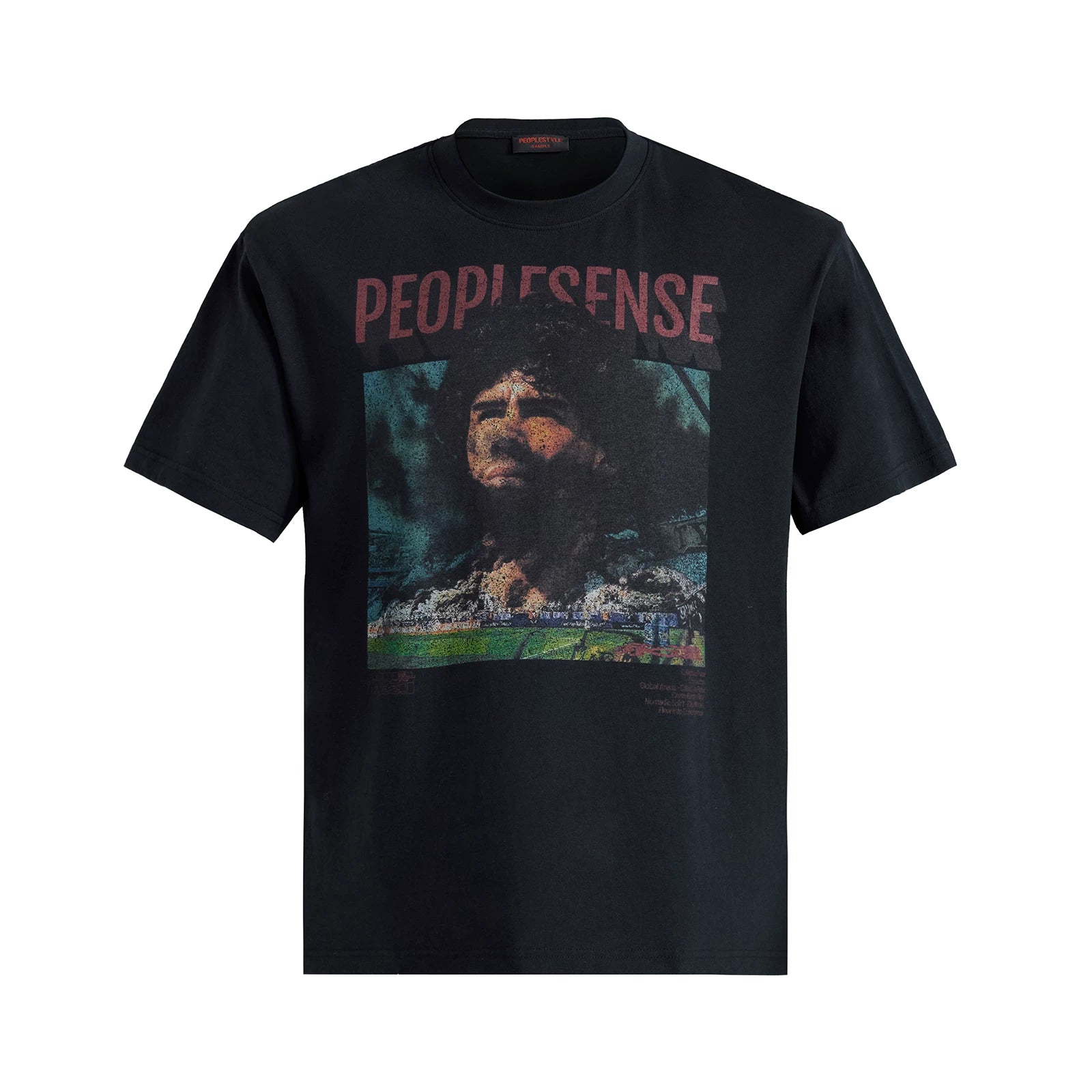 PEOPLESENSE Retro White Ink Direct Injection Casual Tee