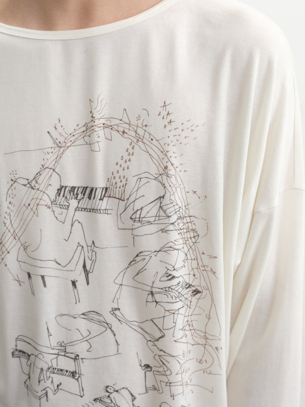 JCAESAR Piano Music Print Long Sleeve