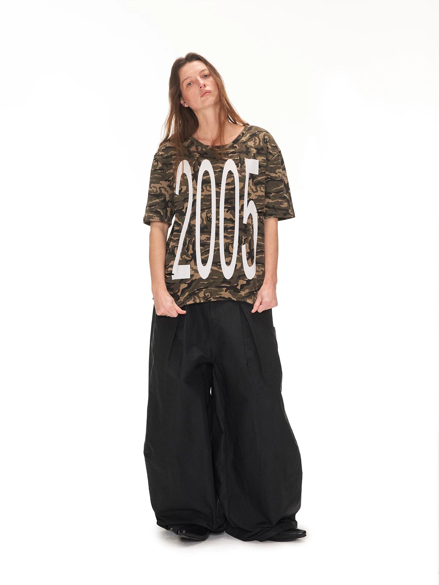 ANTERIOR Crew Neck Loose Casual Tee