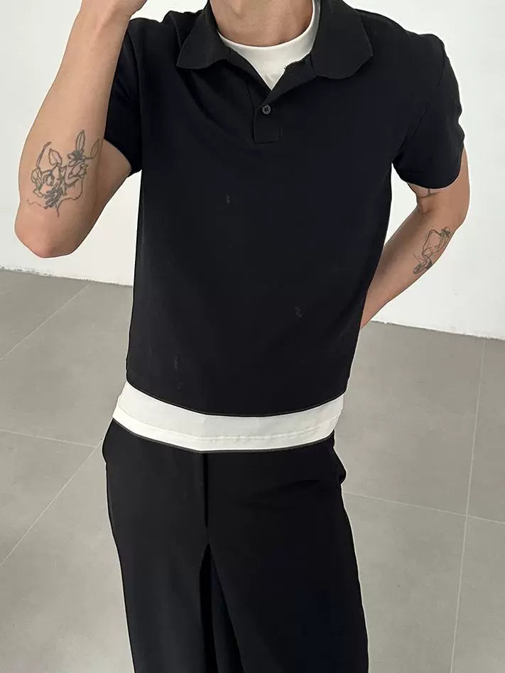 COLN Henry Neck Shoulder Short Tee