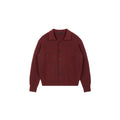 PLUS NO LOGO Thickened Lapel Short Sweater Cardigan