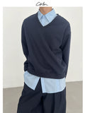COLN Deep V-neck Pullover Sweater