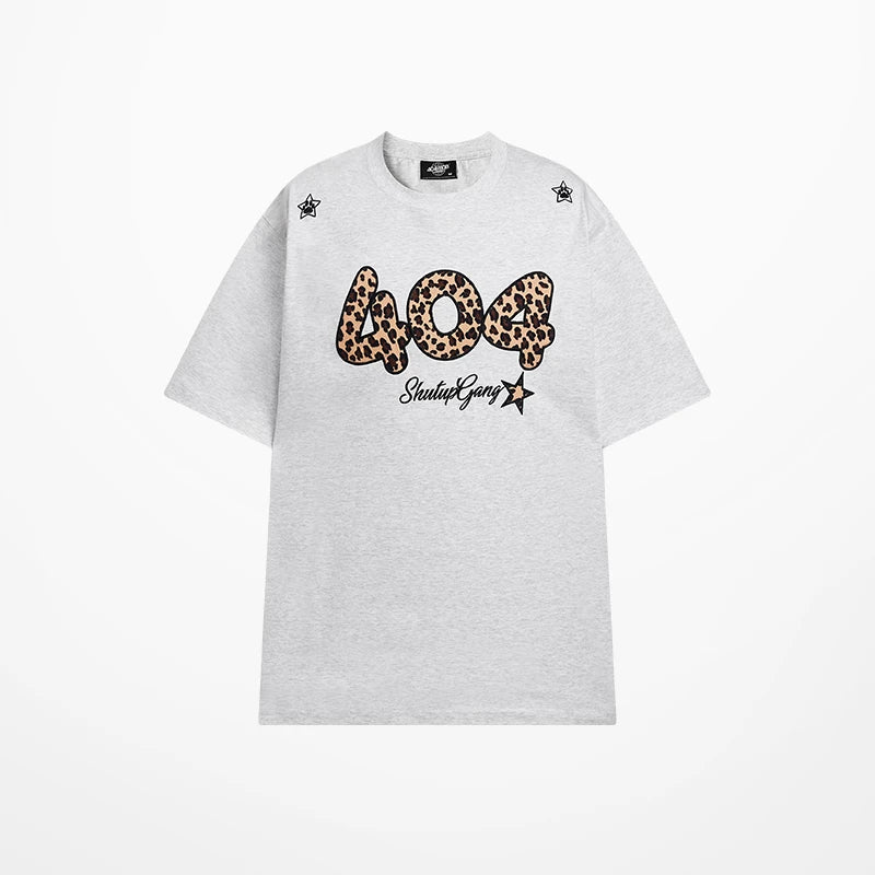 404MOB Leopard Print Three-dimensional Embroidery Tee