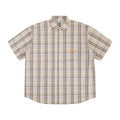 CoosRetro Embroidered Plaid Short Sleeve Shirt