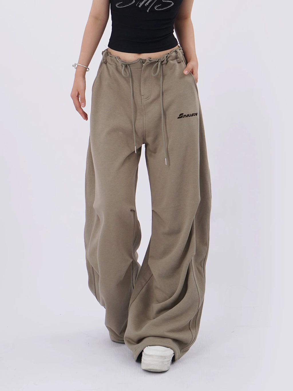 SAMUSAN Pleated Waist Tooling Sweatpants