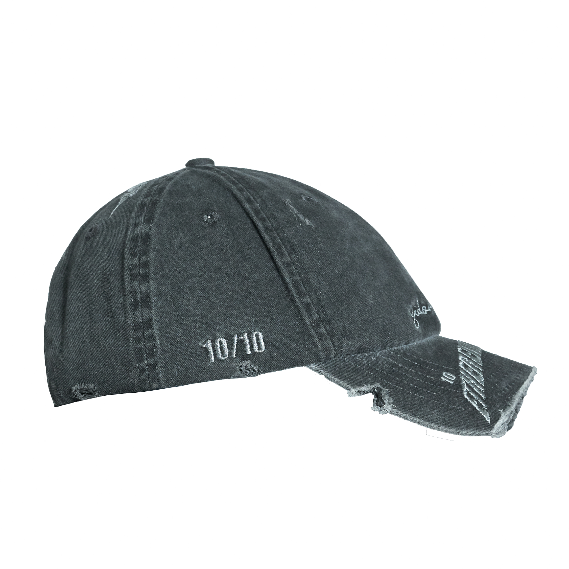 ETHEREAL PRODUCTION Washed Cut Damaged Old Embroidered Cap