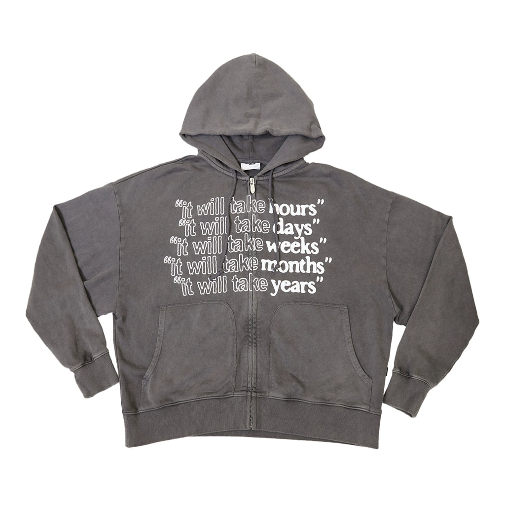 WHOOSIS English Print Zip-up Hoodie Sweater